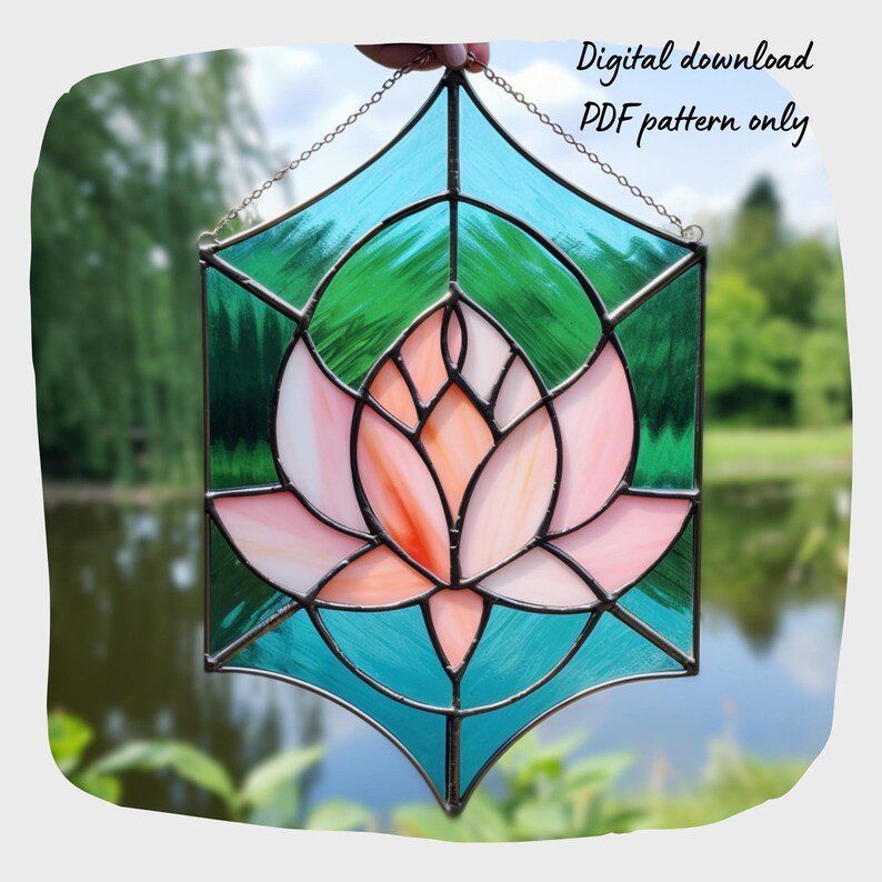 Lotus stained glass pattern.