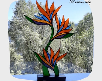 Strelitzia Stained Glass Pattern, DIY Suncatcher (Digital Download)