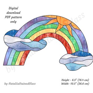 Rainbow Suncatcher Stained Glass Pattern: DIY Home Decor (PDF Download)