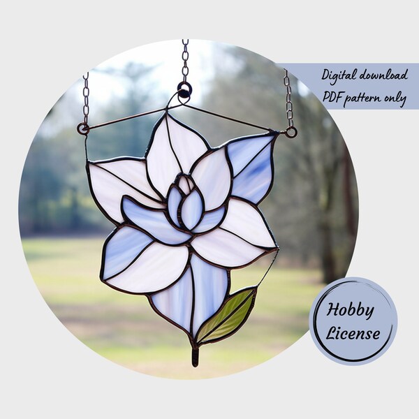 Magnolia Stained Glass Pattern Etsy