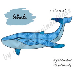 Whale Stained Glass Pattern: DIY Ocean Suncatcher (PDF Pattern)