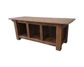 Classic Farmhouse Storage Bench - Rustic Brown - Entryway Bench - Mudroom Bench - Storage Bench