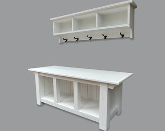 Featured image of post White Entryway Bench With Coat Hooks - 9 hooks can be used for you and your kids' clothes, bags, hat, purse and handbags in different height and type. see allitem description.