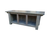 Farmhouse Storage Bench - Grey - Entryway Bench - Mudroom Bench - Storage Bench
