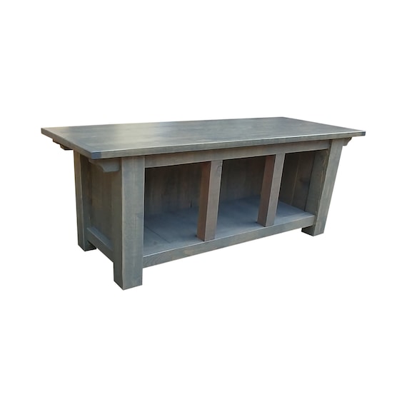 Farmhouse Storage Bench Grey Entryway Bench Mudroom Etsy