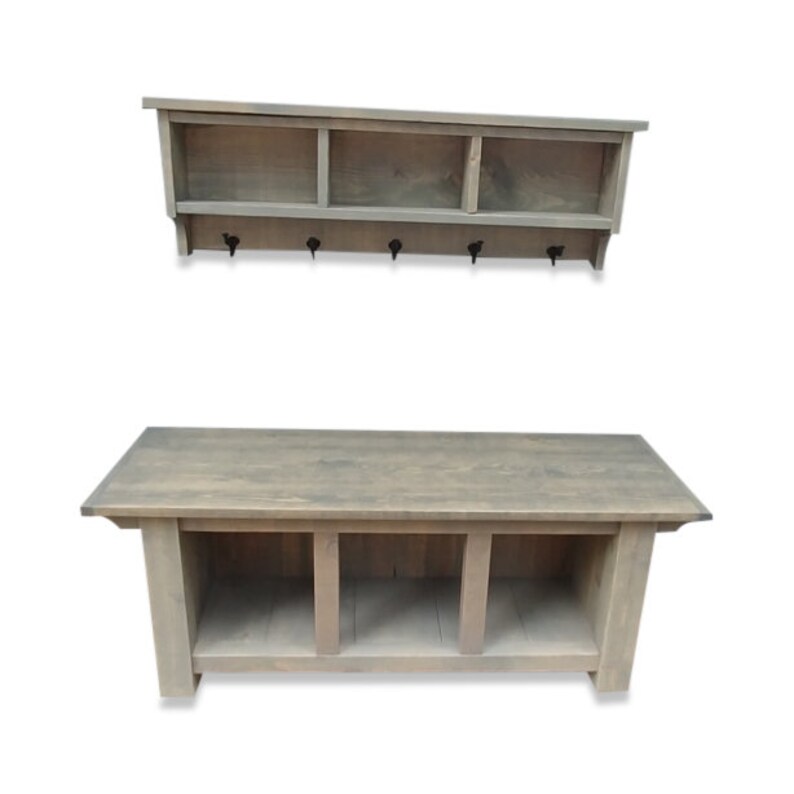 Farmhouse Cubby Storage Bench and Shelf Cubby Coat Rack Set Etsy