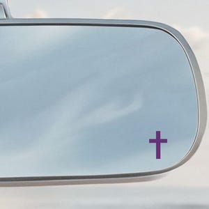 Mirror Decal - Cross - Mini Decal – Tiny Decal, Cute Car Accessories, Car Decals