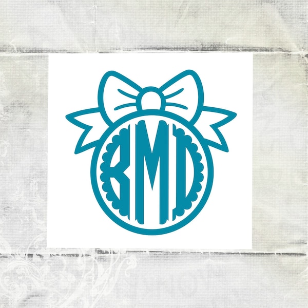Monogram Decal, Cheer Bow Decal, Vinyl Monogram Decal, Personalized Decal, Teen Girl Gift, Cheer Squad Gifts, Car Window Decal