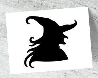 Witch Silhouette Decal, Halloween Decal