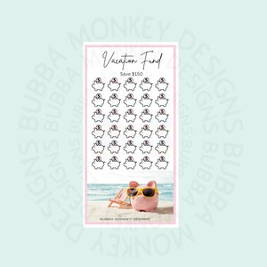 Savings Challenge, Vacation Fund, Savings Challenges, Emergency Fund, A6 Digital Download, A6 Binder Cash Stuffing Challenge Printable