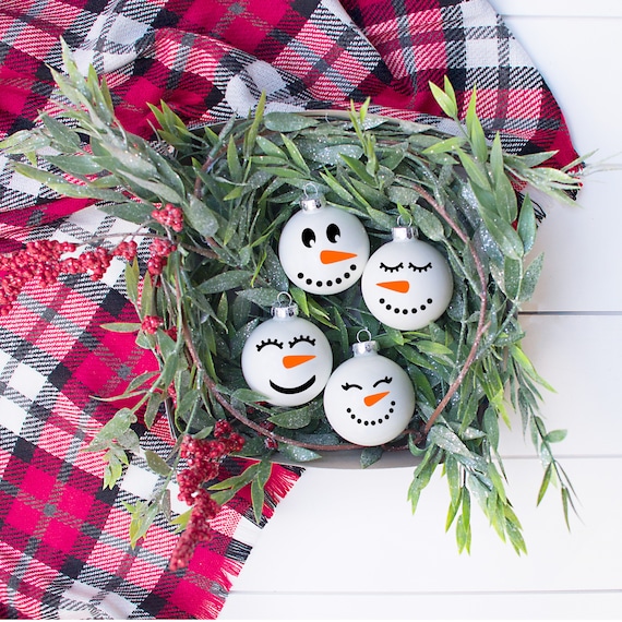 Snowman Face Decal Winter Decoration Decals Silly Snowman Etsy