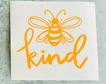 Bee Kind Decal, Vinyl Decal, Cute Car Accessory, Luggage Decal, Laptop Sticker