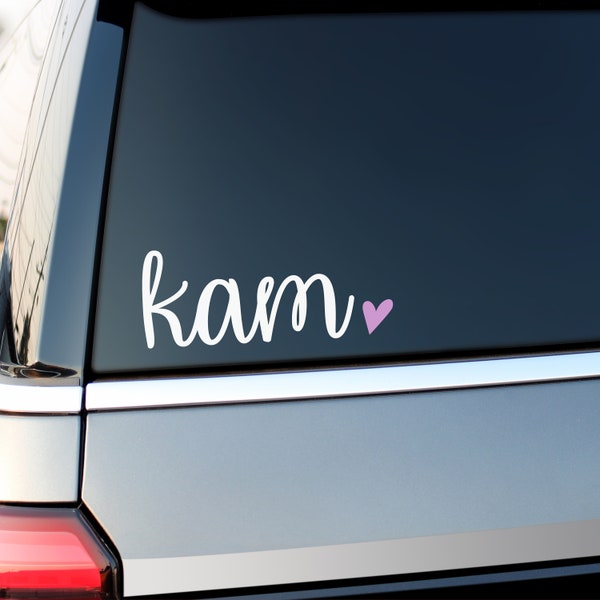 Monogram Decal with Heart, Vinyl Monogram, Lowercase Monogram Decal, Personalized Car Decal, Vinyl Sticker, Tumbler Decal, Laptop Decal