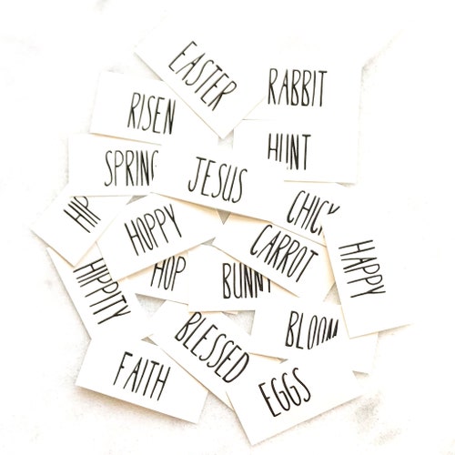 Easter Decal, Tall Skinny Easter Words for Easter Egg Decorations, Easter Crafts, Farmhouse Easter Egg Decor, Vinyl Decal, Vinyl Stickers