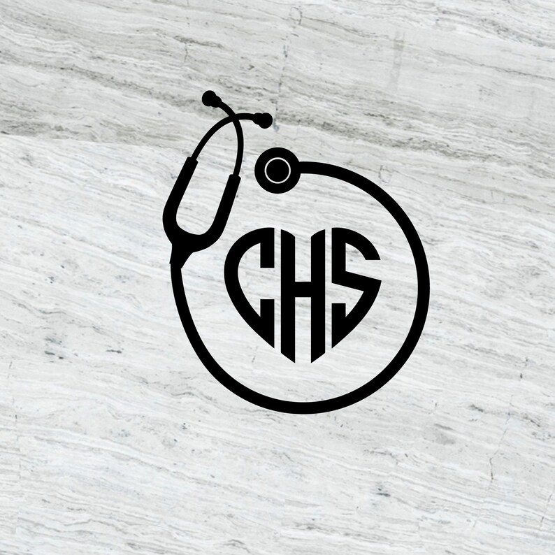 Stethoscope Decal Nurse Decal Nurse Car Decal Initials Etsy
