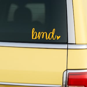 Lowercase Monogram Decal with Heart: Personalized Vinyl Sticker