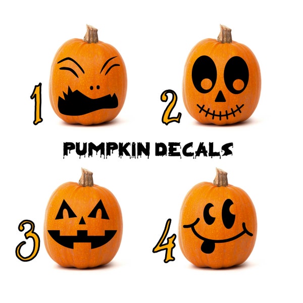 Halloween Decals, Pumpkin Face Decal, Pumpkin Decoration Stickers, Funny Pumpkin Face Decals, Pumpkin Decorating, Pumpkin Carving Decal