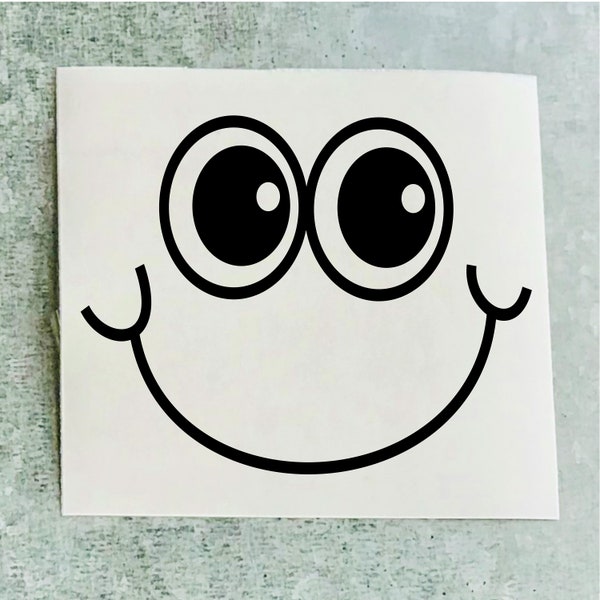 Happy Face Decal, Smile Face Decal, Vinyl Decal Sticker, Rear Window Decal, Car Decal, Teen Girl Gift, Happy Car Decal