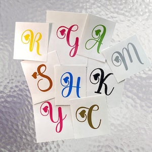 Monogram Initial Vinyl Decal – Personalized Sticker for Tumblers, Laptops, Water Bottles, Car Windows, Travel Mugs & Gifts