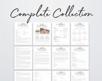 Complete Collection Photography Business Forms Set Wedding Photographer Contract Template Bundle Photography Pricing Sheet Template Invoice