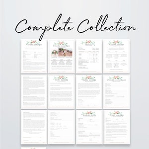 Peut inclure: Une collection de mod&egrave;les de mariage imprimables avec des motifs floraux. Les mod&egrave;les comprennent un contrat de mariage, un calendrier de mariage, une facture, une autorisation de reproduction, une autorisation de mod&egrave;le, un questionnaire de mariage, un formulaire de r&eacute;servation et un contrat client. Les mod&egrave;les sont disponibles en t&eacute;l&eacute;chargement et constituent un excellent moyen de vous aider &agrave; planifier votre mariage.