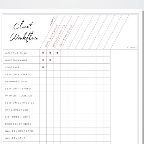 Photographer Client Workflow Chart Template Photography - Etsy