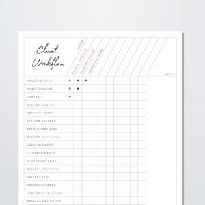 Photographer Client Workflow Chart Template - Photography Workflow Sheet Photography Planning Organization Checklist Photo Session Schedule