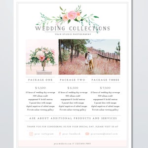 Wedding Photography Pricing Template - Wedding Collections Photographer Pricing Guide Template - Wedding Photographer Template - Photoshop