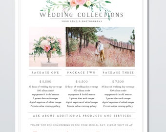 Wedding Photography Pricing Template - Wedding Collections Photographer Pricing Guide Template - Wedding Photographer Template - Photoshop