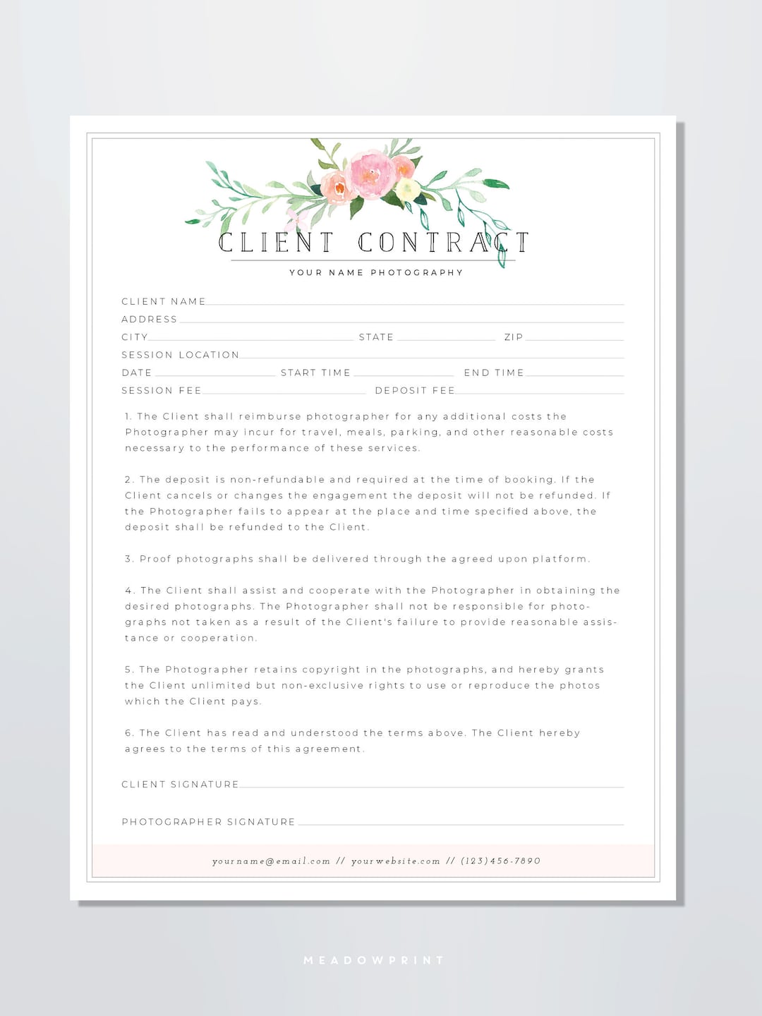 client-contract-template-photography-form-for-photographers-client-agreement-floral-branding-booking-portrait-photography-contract-etsy