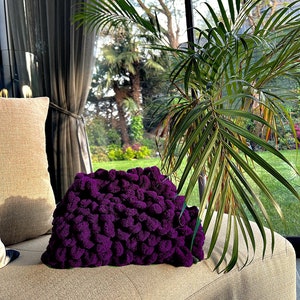 Puffy Fluffy Handmade Crochet Bag, Cute Soft Clutch, Colorful Festival Purse, Fun Gift for Her, Lightweight Statement Bag
