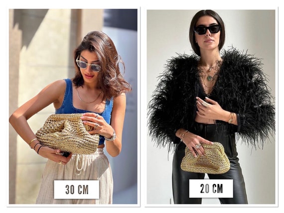 Designer's New Straw Bag Fashion Feather-Like Handbag Blue - China Bag and  Feather price