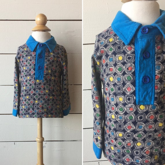 Concentric Geometry | 1990s Geometric Shirt | 1990