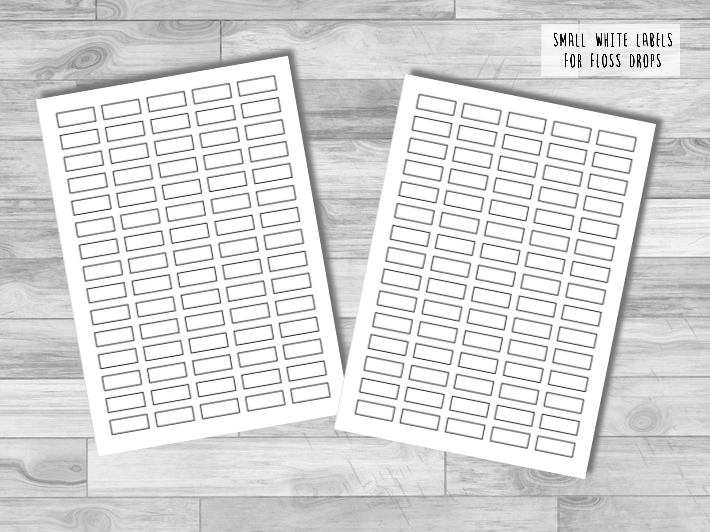 Small White Matte, Blank Labels for Small Floss Drops | Thread Drops | Cross Stitch, Embroidery | 0.8" x 0.3"