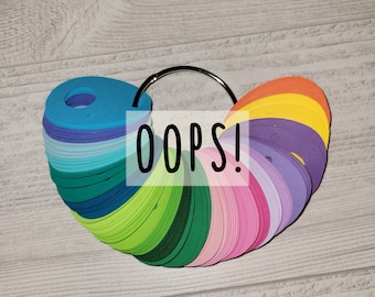 OOPS! 100 Large 3-Hole Assorted Tear Floss Drops | Thread Drops | Cross Stitch | 5 each in 20 different colours