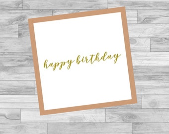 Foiled Happy Birthday Card | 4.5x4.5