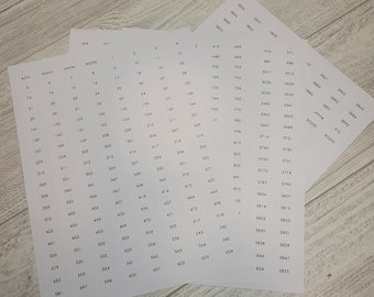 500+ DMC Numbered, Large Matte White Labels for Large Floss Drops | Thread Drops | Cross Stitch, Embroidery | 1" x 0.5"