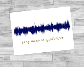 Favourite Song (Verse or Line) Sound Wave Art Print with Foil | 5x7