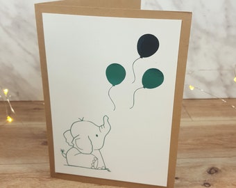 Congrats Baby Elephant | Congratulations, Baby Shower, Birthday Card | 4x6 Portrait