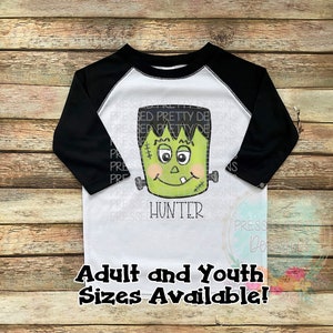 Boys Frankenstein Halloween Shirt, Kids Personalized Halloween Shirt, Toddler Boys Monster Tee, Baby's First Halloween Tshirt,