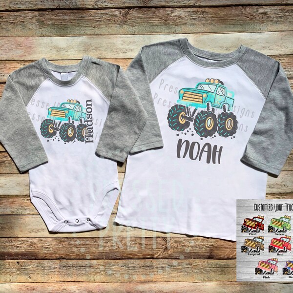 Monster Truck Birthday Shirt, Kids Monster Truck Shirt, Boys Truck Tee, Girls Truck Tshirt, Truck Lover Shirt, Gift for Kids, Baby Truck Tee