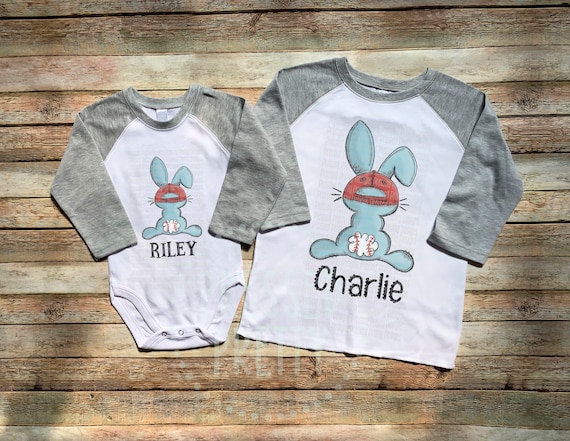 Baseball Easter Bunny Shirt Kids Easter 