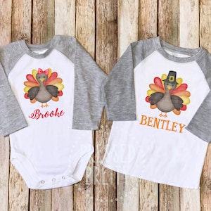 Personalized Thanksgiving Shirt, Kids Thanksgiving Shirt, Toddler Turkey Tee, Baby TShirt, Fall Toddler Shirt, Kids Fall Shirt, Turkey Shirt