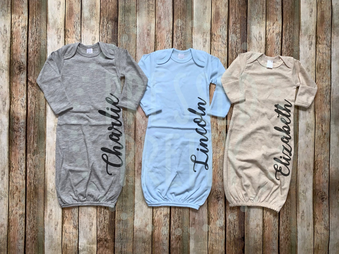 Infant Gown and Hat, Personalized Baby Gown, Baby Shower Gift, Custom Baby Gown and Hat, Baby