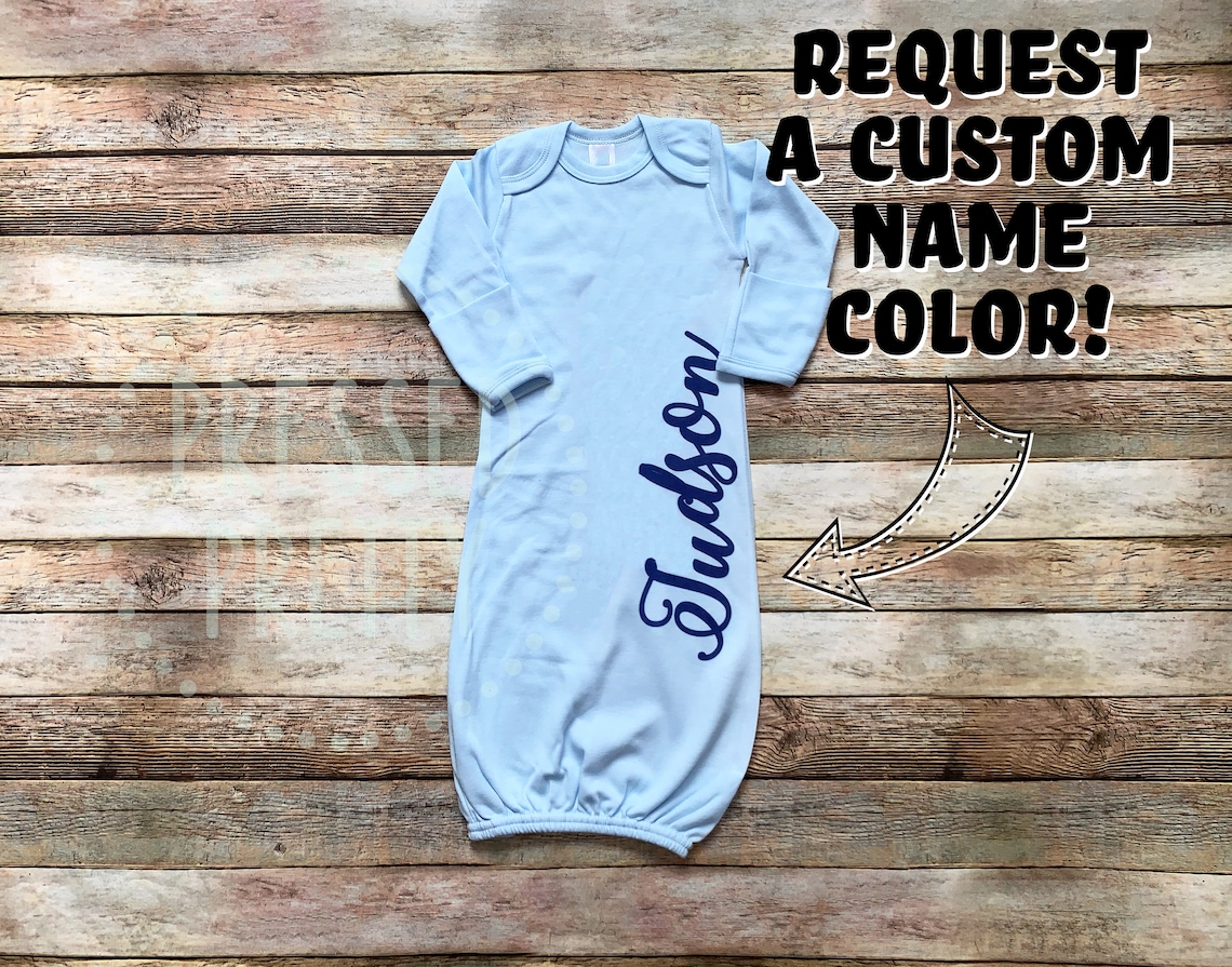 Infant Gown and Hat Personalized Baby Gown Baby Shower Gift Etsy