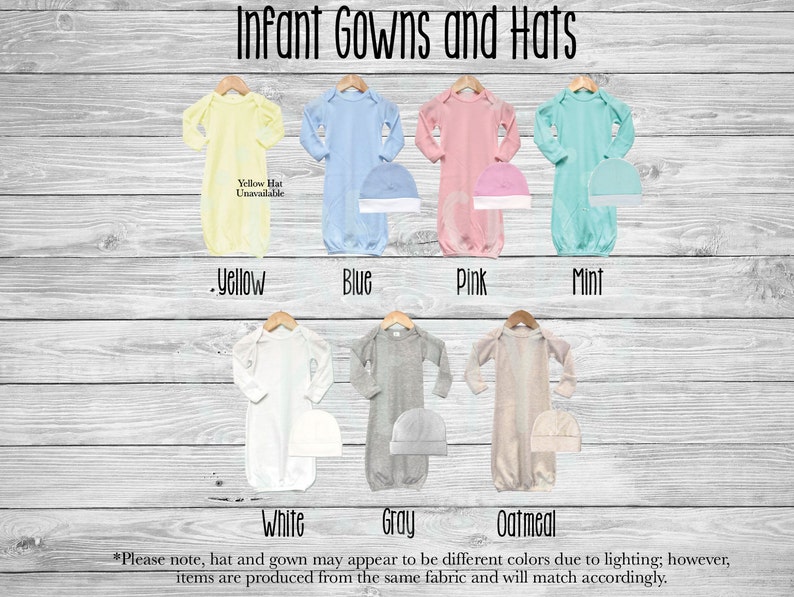 personalized baby gowns and hats