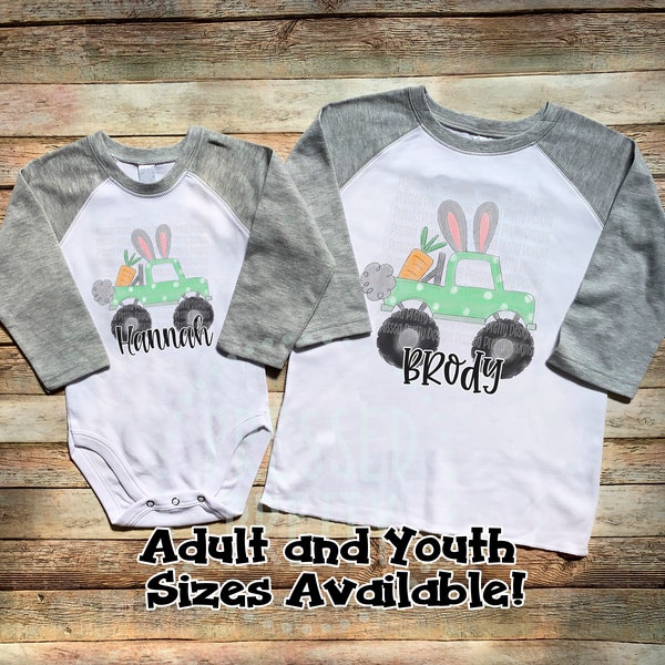 Easter Monster Truck Shirt, Kids Easter Shirt, Toddler Easter Shirt, Baby Easter Shirt, Boy Easter Shirt, Girl Easter Shirt, Personalized