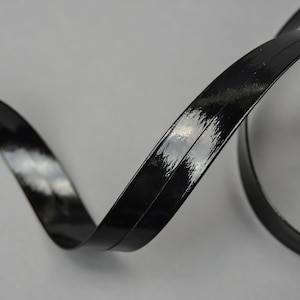 Patent Zwart 10mm Italiaanse Faux Leder Flat Folded Ribbon Trimming Strap Riem PU Vegan Fashion Textiel Schoenen Tassen Accessoires Cosplay