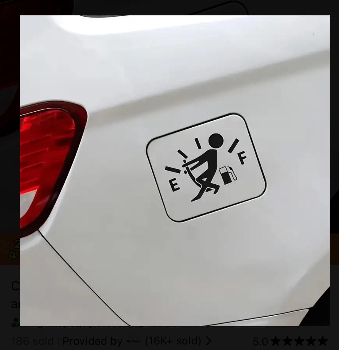 TSUGAMI Funny Car Stickers Decal - 2PCS Fuel Tank Cap Decals, High Gas Consumption Design, Universal For SUV, Truck