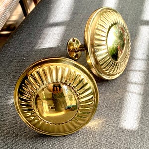 Mid Century Heavy Brass Hooks/Curtain Holder/Towel Holder SET
